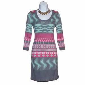 t/o Tribal Print Sweater Dress